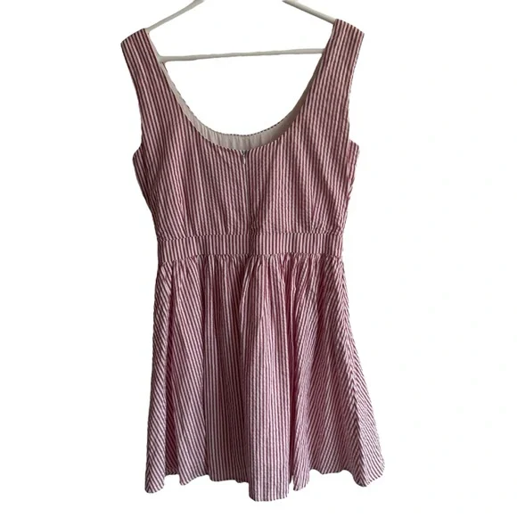 Kiel James Patrick Striped Seersucker Mini Dress, Size 6 - Picture 6 of 11